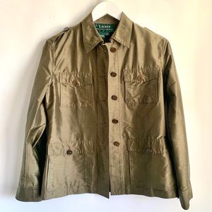 LAUREN Ralph Lauren Silk Army Blazer Jacket